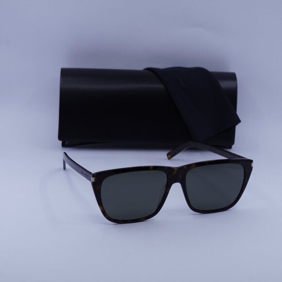 Saint Laurent SL431 SLIM 002 Square Sunglasses - Havana/Grey - Picture 4 of 11
